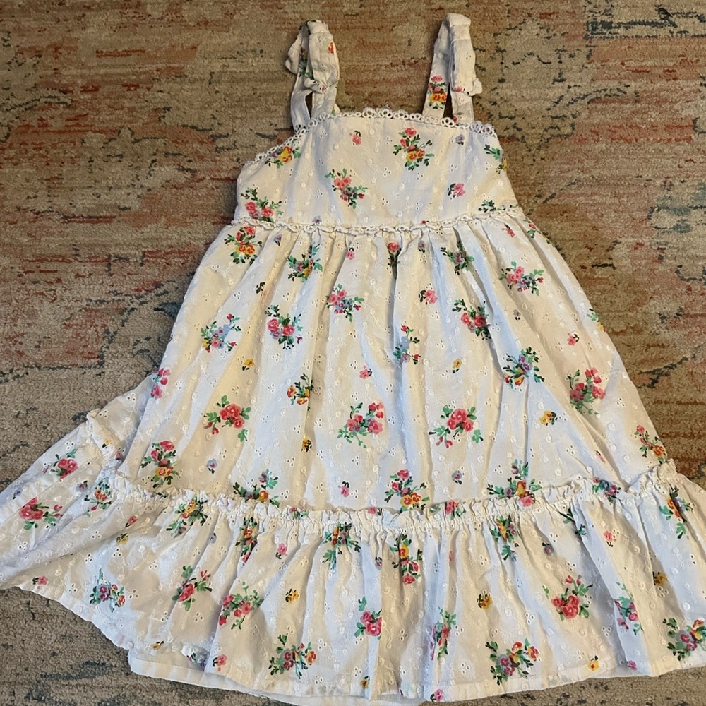 Shabby Chic White Ruffled Smocked Sundress